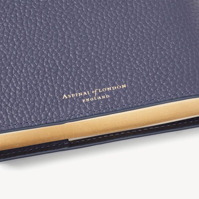 A5 Refillable Luxury Journal Dusky Blue Pebble with Soft Suede Lining