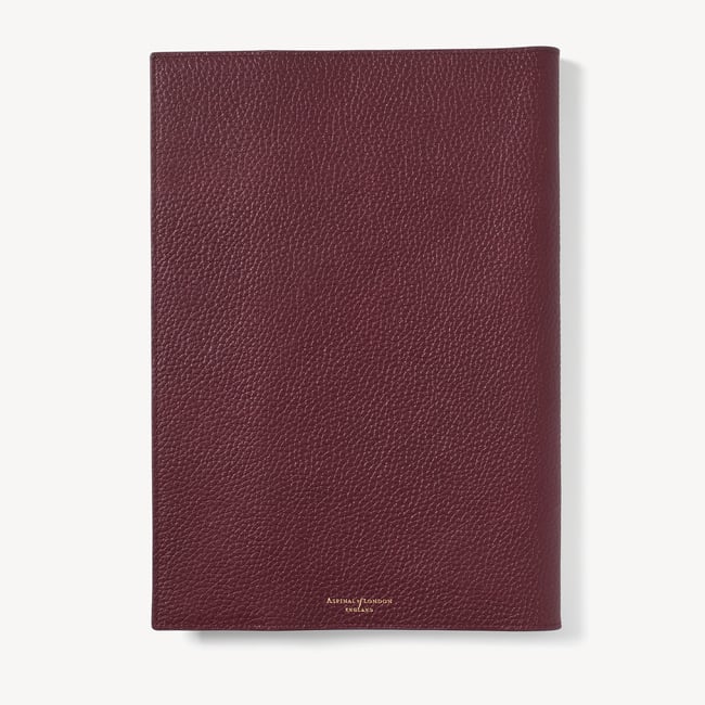 A4 Refillable Luxury Journal Garnet Pebble with Soft Suede Lining