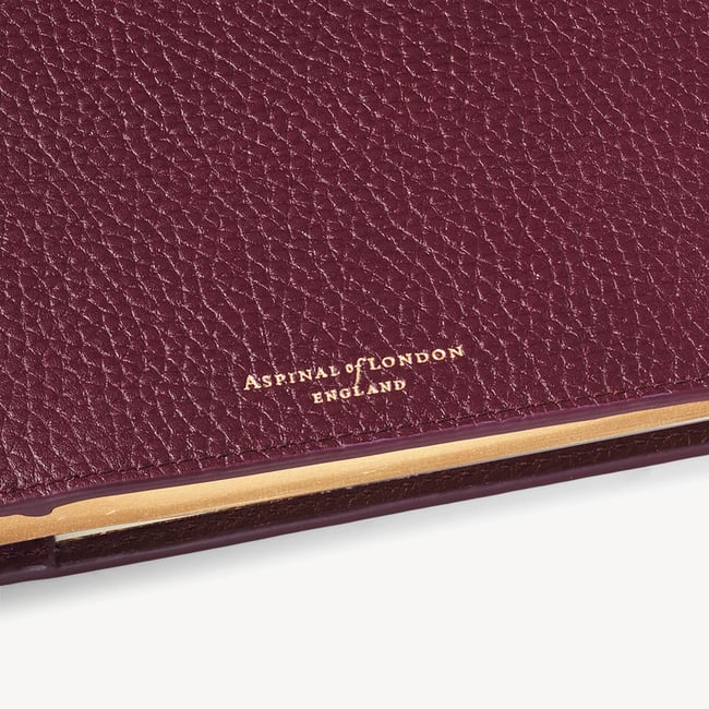 A4 Refillable Luxury Journal Garnet Pebble with Soft Suede Lining