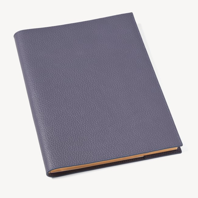 A4 Refillable Luxury Journal Dusky Blue Pebble with Soft Suede Lining