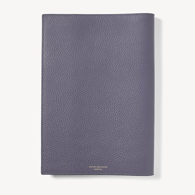 A4 Refillable Luxury Journal Dusky Blue Pebble with Soft Suede Lining