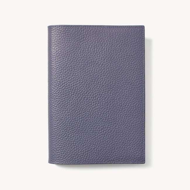 A5 Refillable Luxury Journal Dusky Blue Pebble with Soft Suede Lining