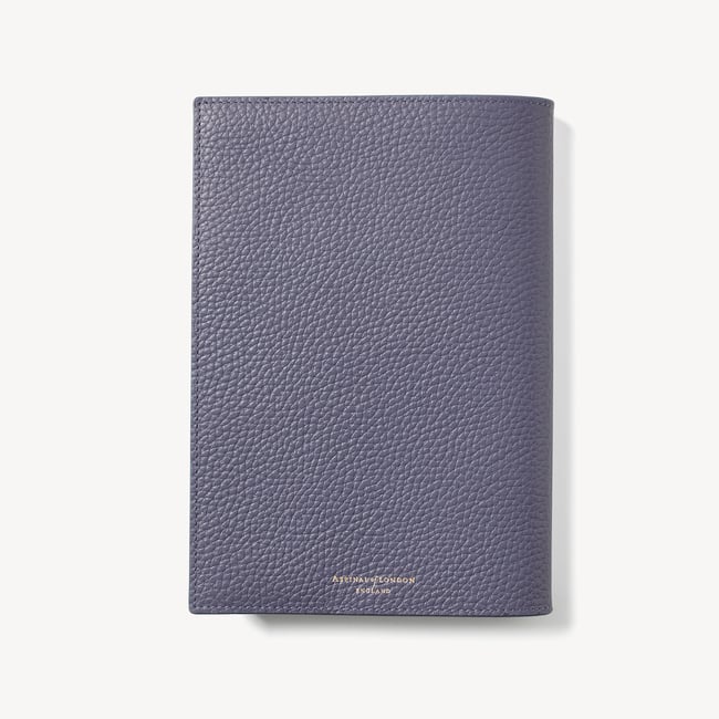 A5 Refillable Luxury Journal Dusky Blue Pebble with Soft Suede Lining