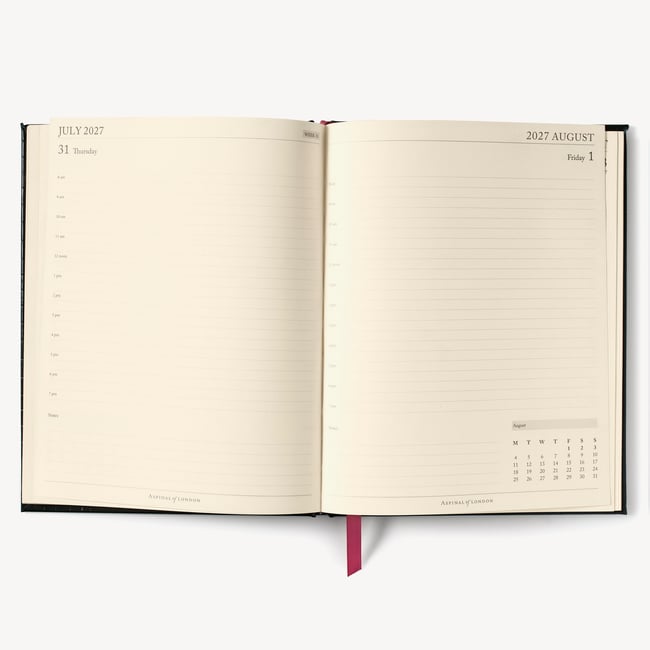 2027 A4 Day to Page Diary Navy Pebble