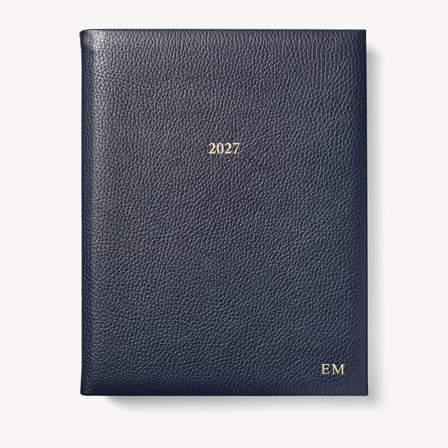 2027 A4 Day to Page Diary Navy Pebble
