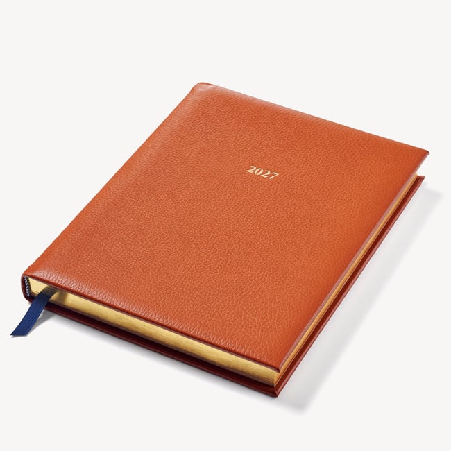 2027 A4 Day to Page Diary Marmalade Pebble