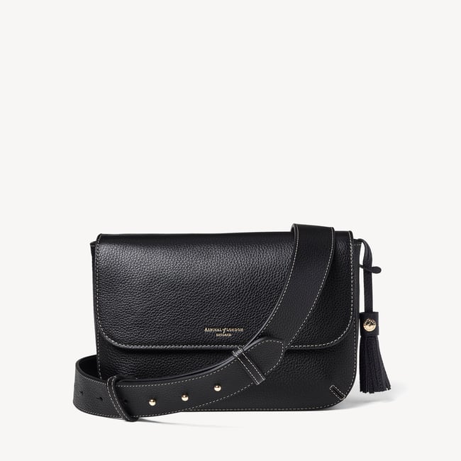 Ella Grande Crossbody Black Milled Pebble