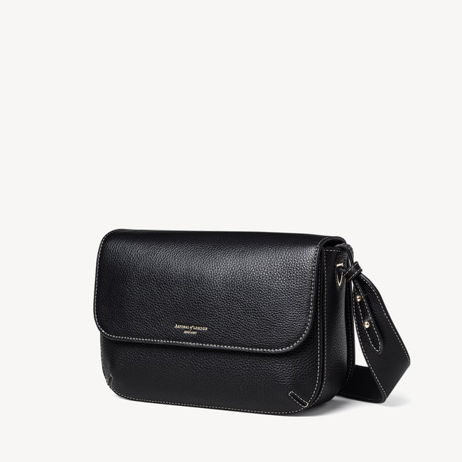 Ella Grande Crossbody Black Milled Pebble