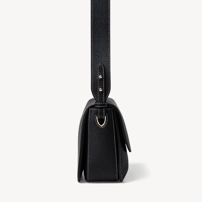 Ella Grande Crossbody Black Milled Pebble