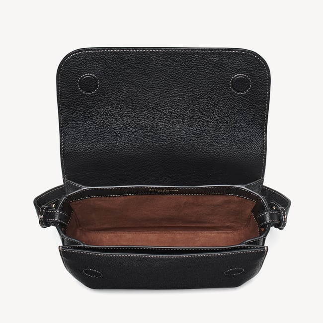 Ella Grande Crossbody Black Milled Pebble