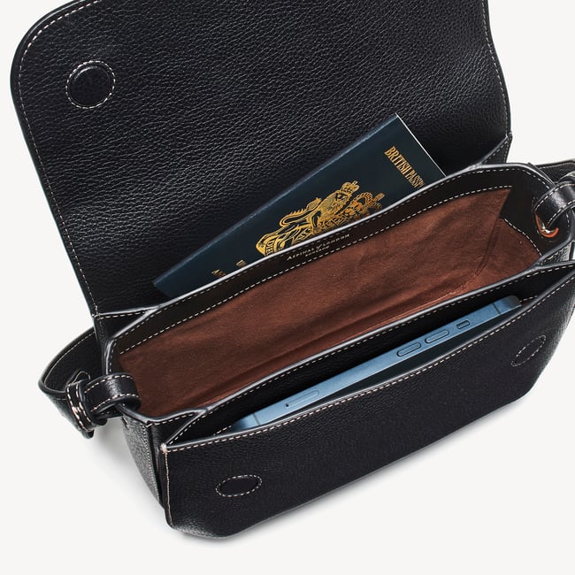 Ella Grande Crossbody Black Milled Pebble