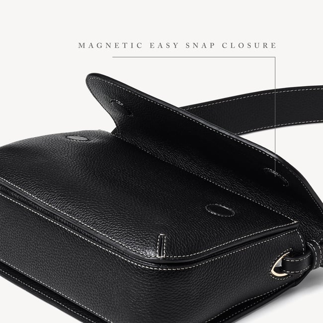 Ella Grande Crossbody Black Milled Pebble