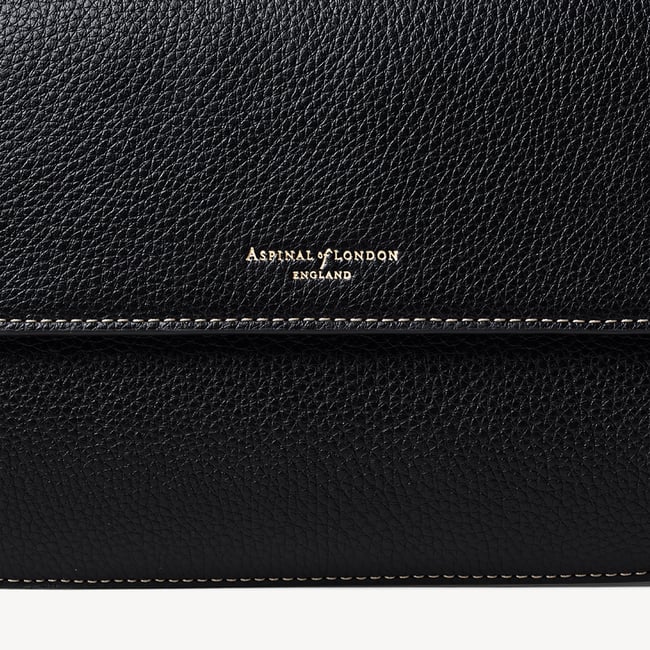 Ella Grande Crossbody Black Milled Pebble