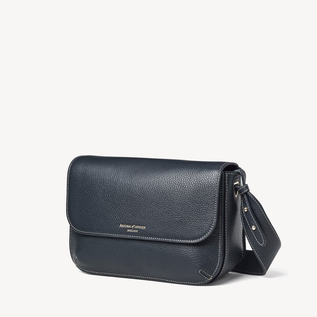 Ella Grande Crossbody Classic Navy Milled Pebble