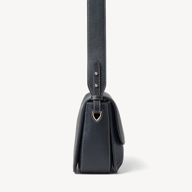 Ella Grande Crossbody Classic Navy Milled Pebble
