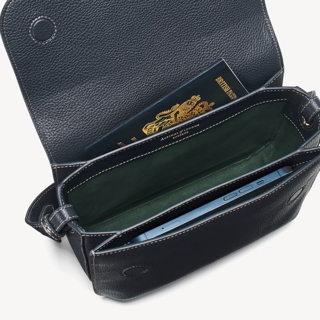 Ella Grande Crossbody Classic Navy Milled Pebble