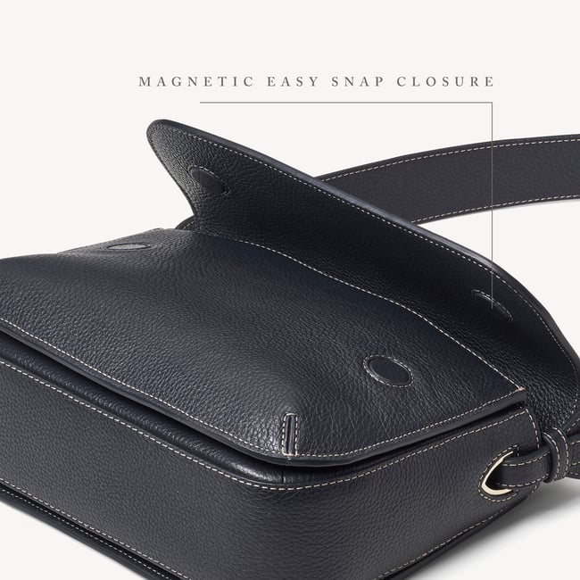Ella Grande Crossbody Classic Navy Milled Pebble