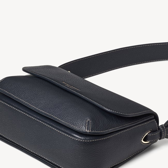 Ella Grande Crossbody Classic Navy Milled Pebble