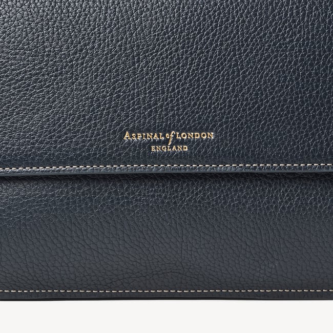 Ella Grande Crossbody Classic Navy Milled Pebble