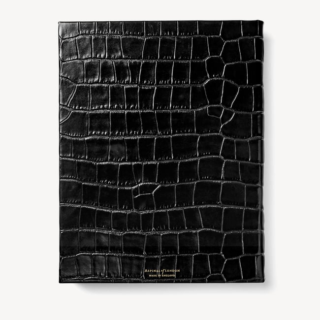 2027 A4 Day to Page Diary Deep Shine Black Croc