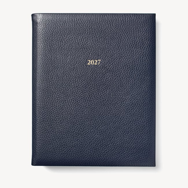 2027 A4 Week to View Diary Navy Pebble