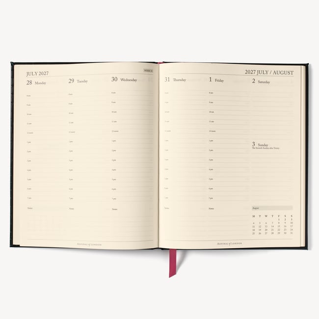 2027 A4 Week to View Diary Navy Pebble