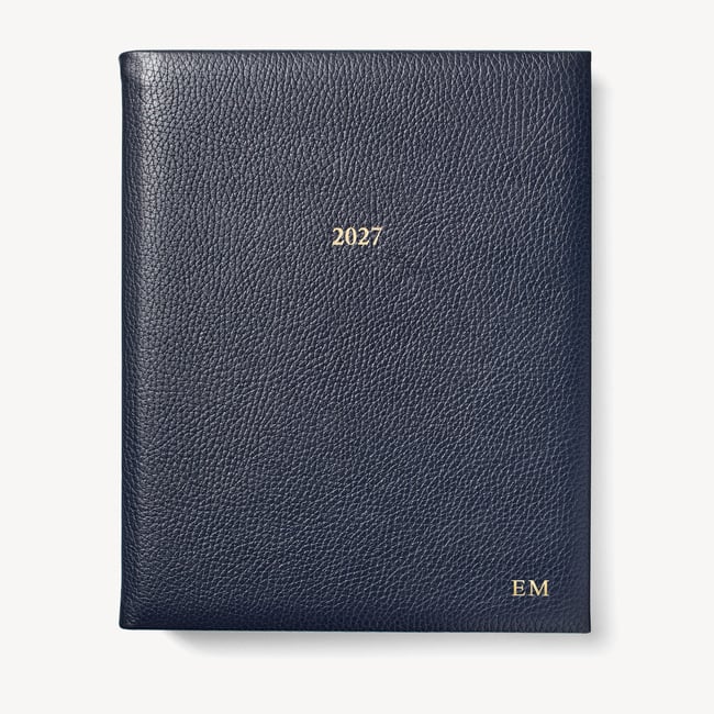 2027 A4 Week to View Diary Navy Pebble
