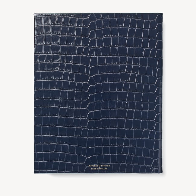 2027 A4 Week to View Diary Deep Shine Navy Small Croc