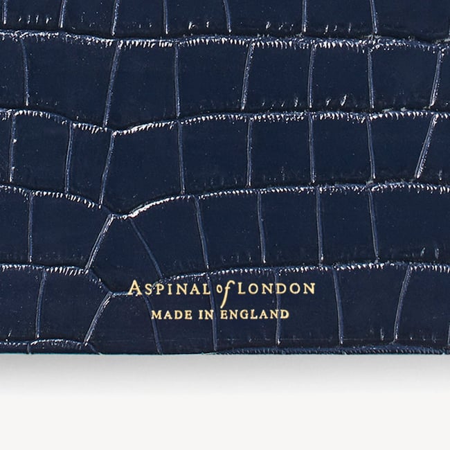 2027 A4 Week to View Diary Deep Shine Navy Small Croc