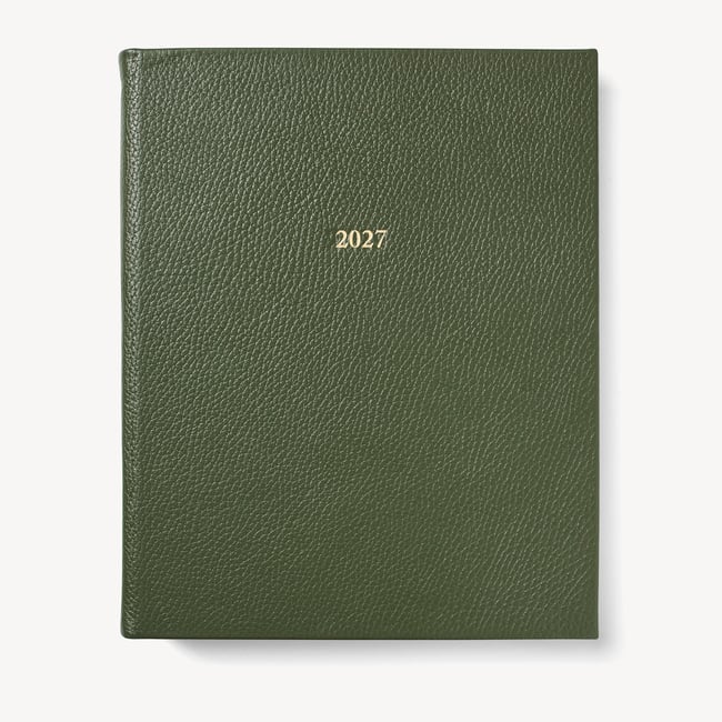 2027 A4 Week to View Diary Racing Green Pebble