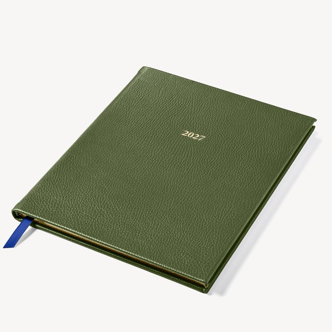 2027 A4 Week to View Diary Racing Green Pebble