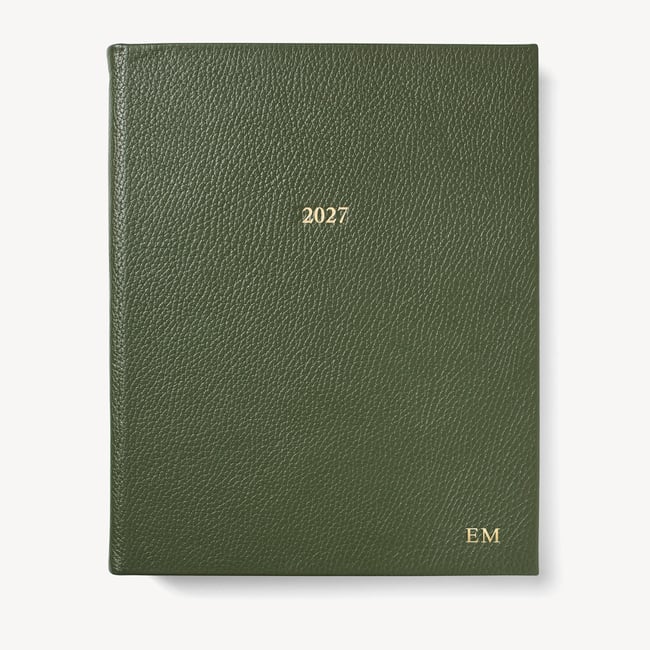 2027 A4 Week to View Diary Racing Green Pebble