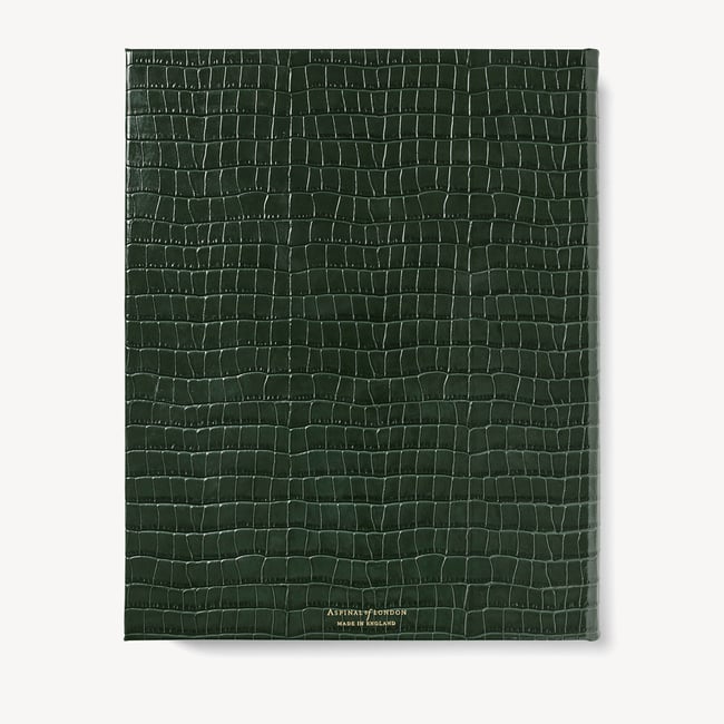 2027 A4 Week to View Diary Deep Shine Evergreen Small Croc