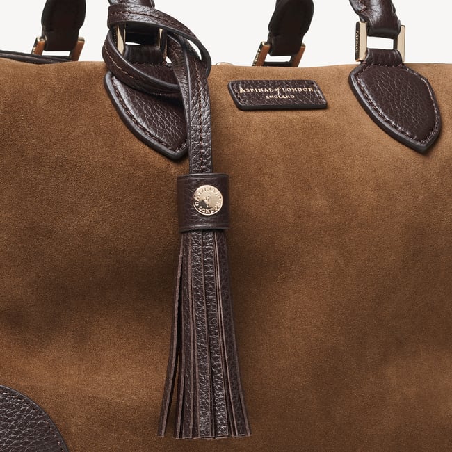Hudson Midi Praline Suede & Chocolate Milled Pebble
