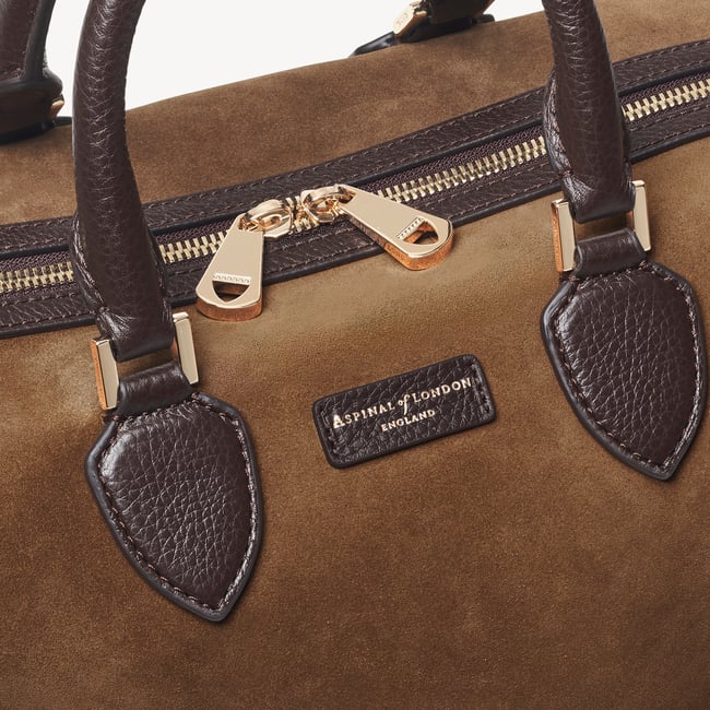 Hudson Midi Praline Suede & Chocolate Milled Pebble