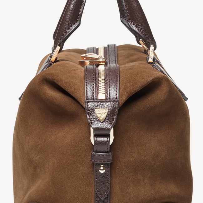 Hudson Midi Praline Suede & Chocolate Milled Pebble