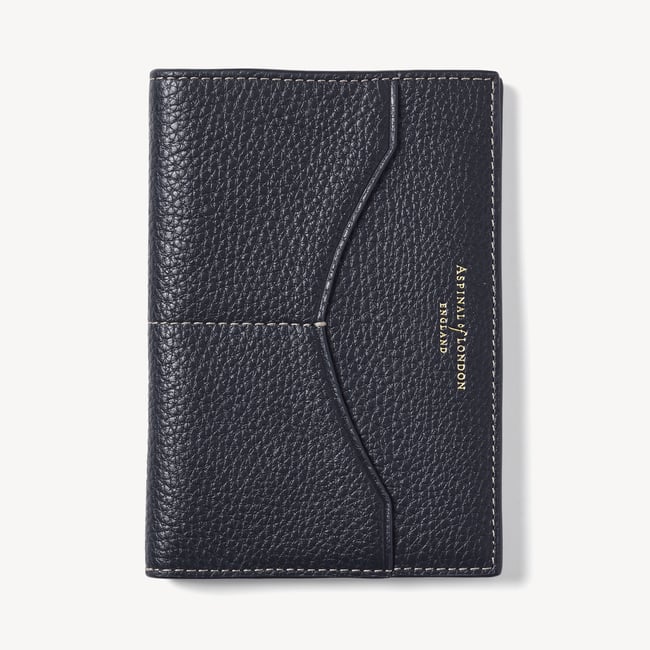 Hudson Passport Cover Classic Navy Milled Pebble