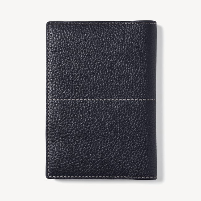 Hudson Passport Cover Classic Navy Milled Pebble