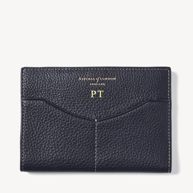 Hudson Passport Cover Classic Navy Milled Pebble