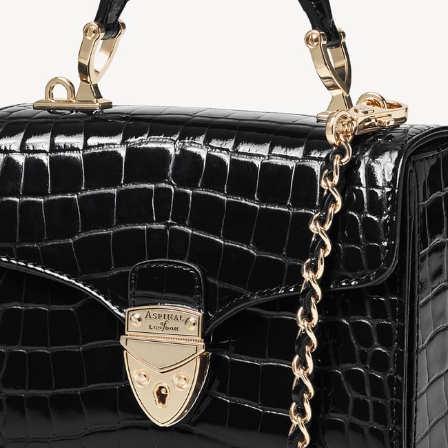 Mini Mayfair® Black Patent Croc
