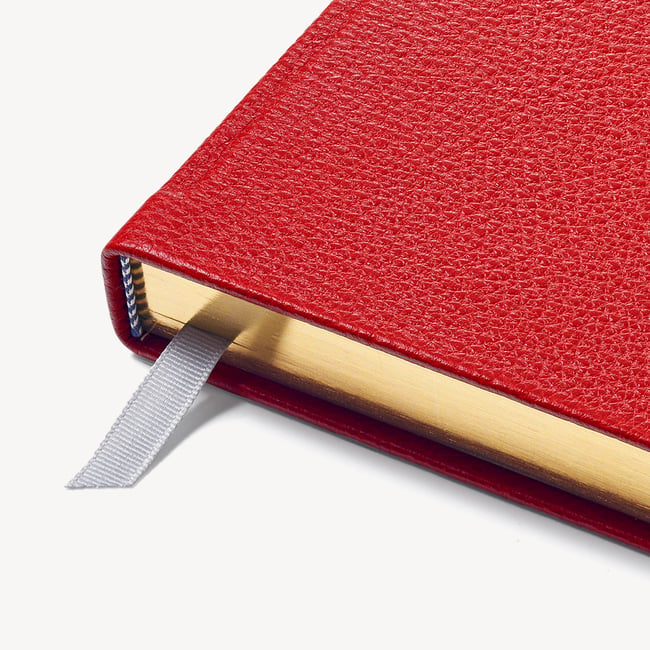 2027 A5 Day to Page Diary Cardinal Red Pebble