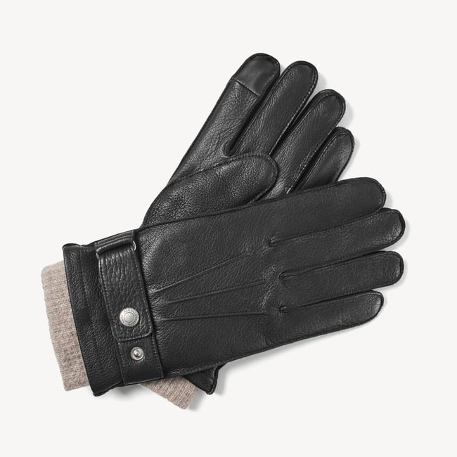 Men's Aerodrome Leather Gloves Black Deerskin