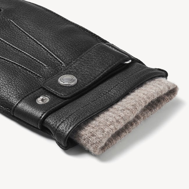 Men's Aerodrome Leather Gloves Black Deerskin