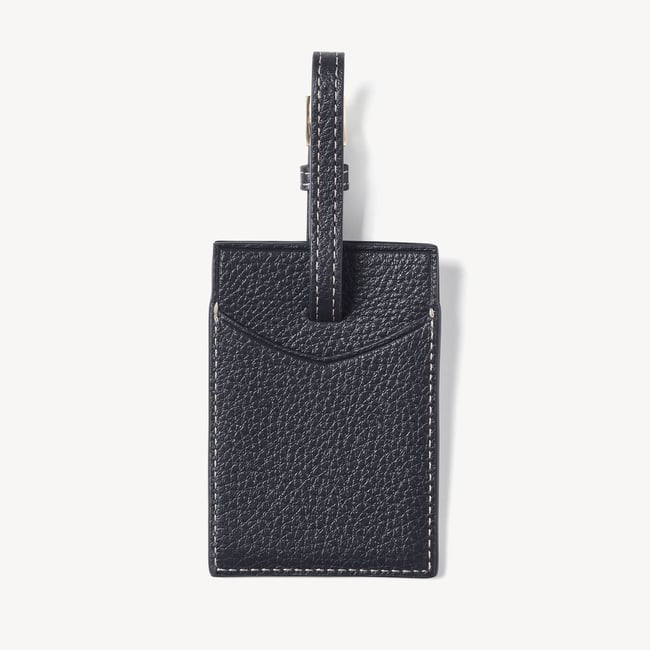 Hudson Luggage Tag Classic Navy Milled Pebble