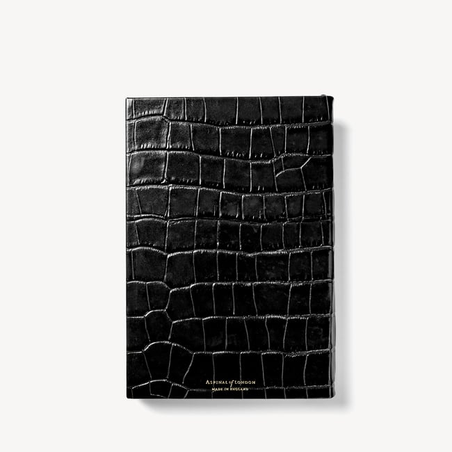 2027 A5 Day to Page Diary Deep Shine Black Croc