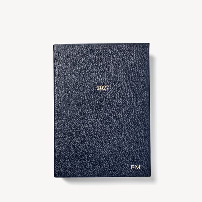 2027 A5 Week to View Diary Navy Pebble