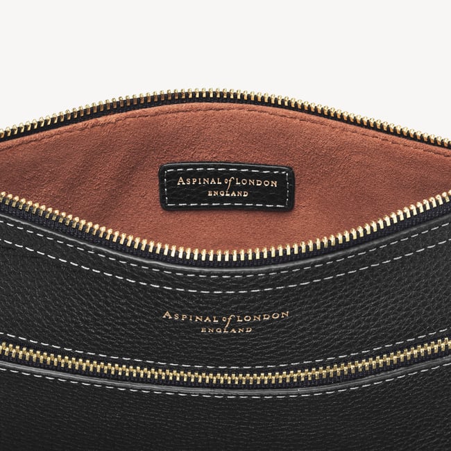 Hudson Travel Pouch Black Milled Pebble