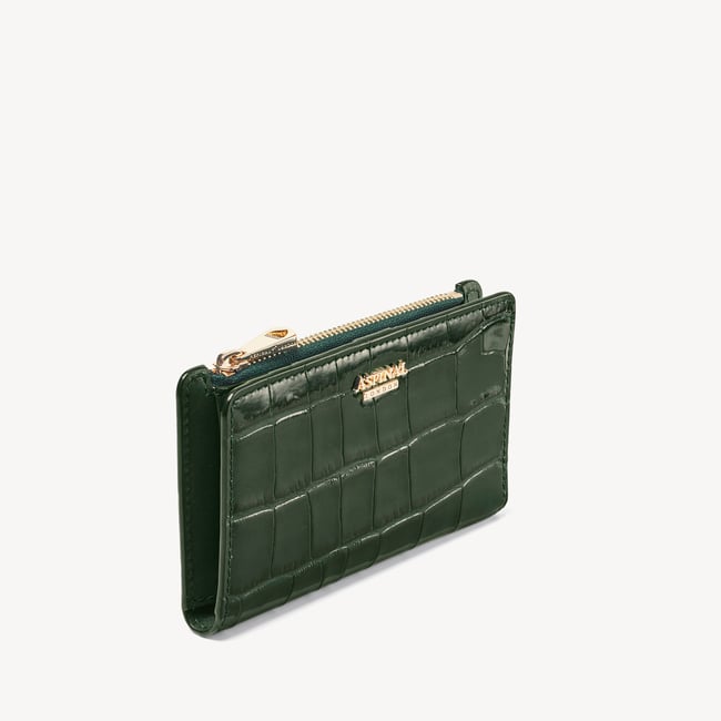 Mayfair® Coin & Card Wallet Deep Shine Evergreen Croc