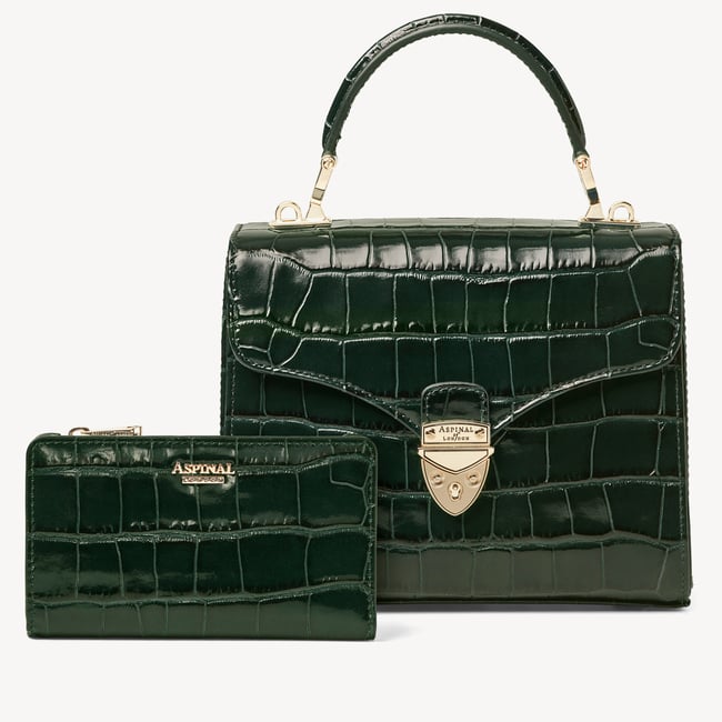 Mayfair® Coin & Card Wallet Deep Shine Evergreen Croc