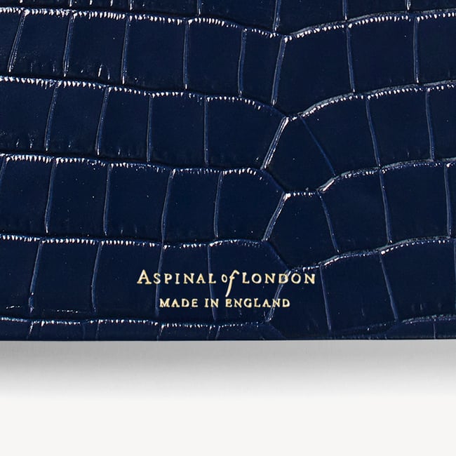 2027 A5 Week to View Diary Deep Shine Navy Small Croc